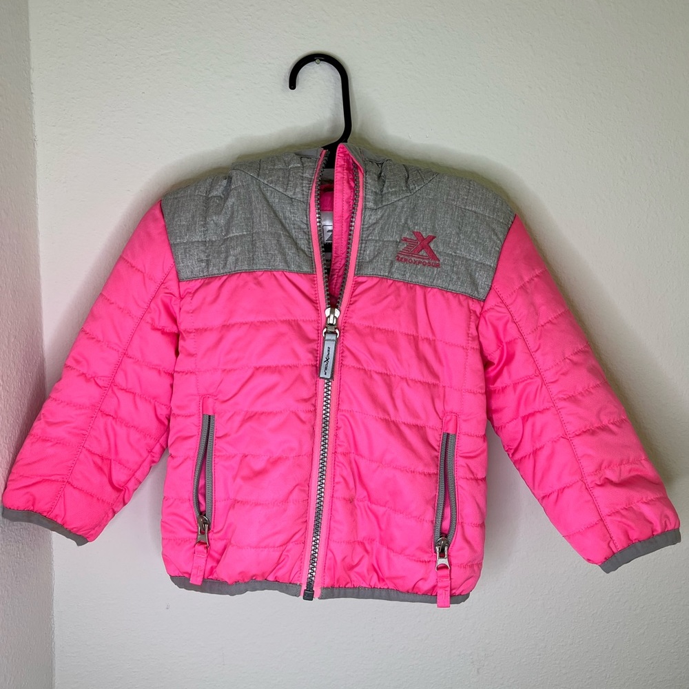Zeroxposur Pink & Gray Toddler Jacket Size 18 Months Great Condition!
